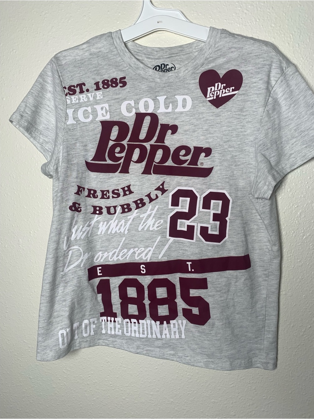 Kids' Gray Dr Pepper Graphic Tee - Maroon Logo